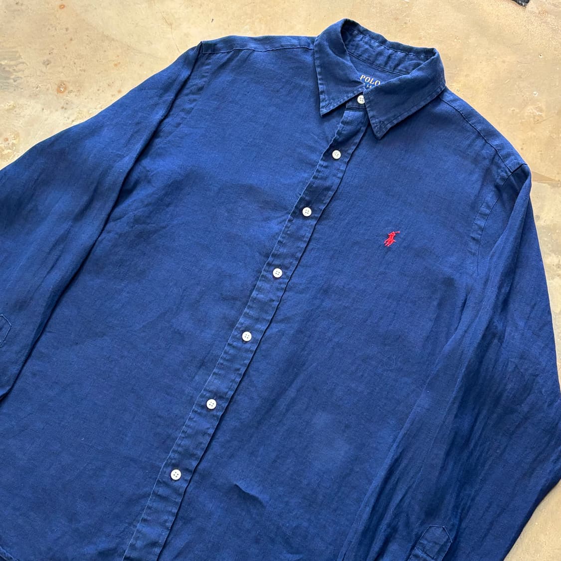 L 폴로랄프로렌 클래식핏 린넨 네이비 셔츠 상품이미지1
