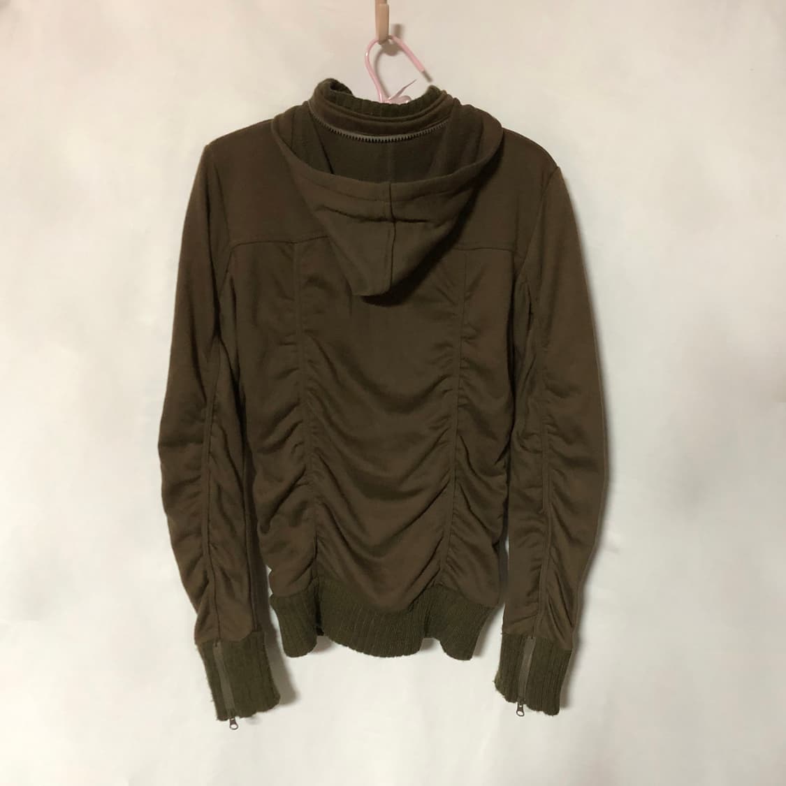 리브 버튼 후드 집업 브라운 상품이미지9