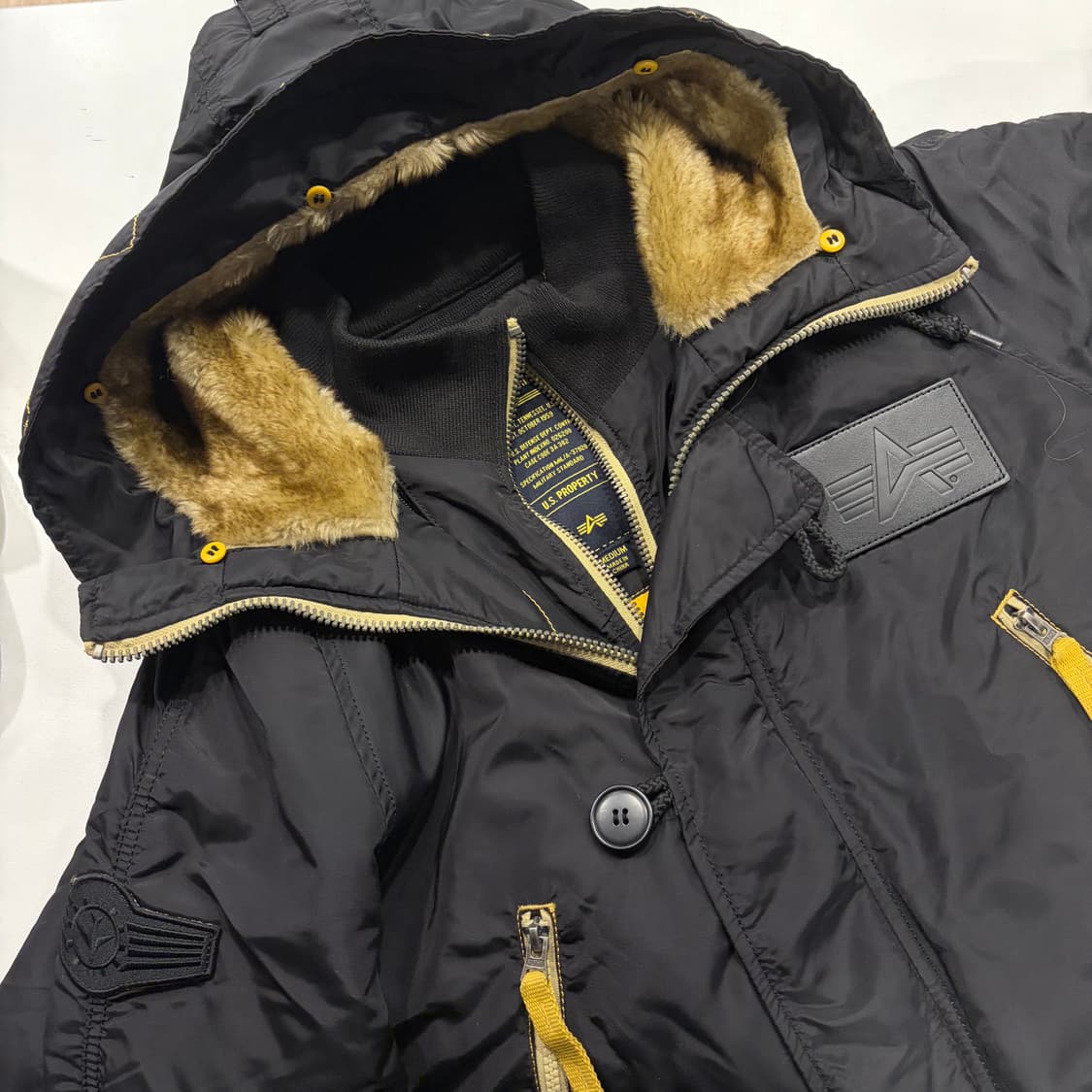 [M] 알파인더스트리 N3B 검정색 야상 패딩 점퍼 B908 상품이미지3