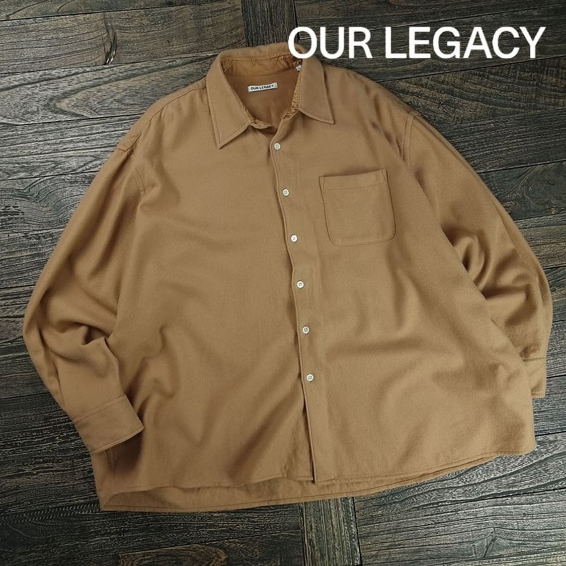 [아워레가시] 캐시미어 블랜디드 버로우드 BD 오버핏 셔츠 P01528 상품이미지1