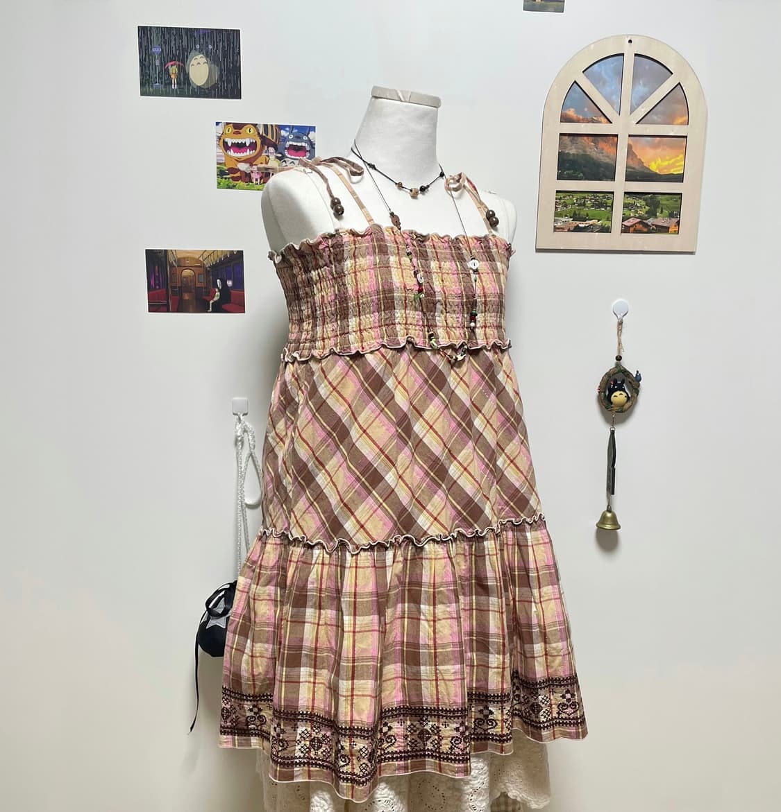 체크 원피스 스커트 #키치 #체크원피스 #체크 #패치 #자수 상품이미지2