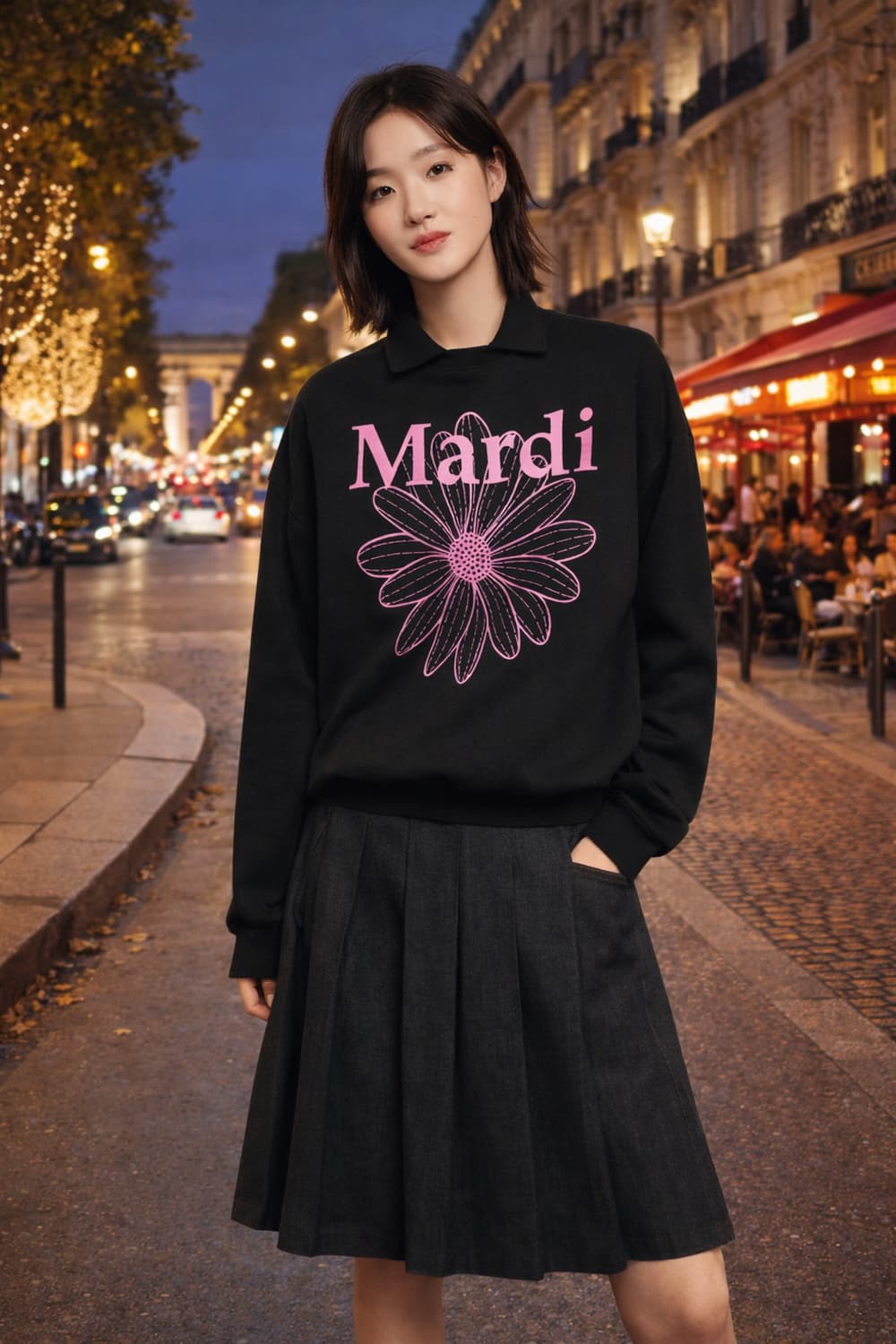 마르디메크르디 플라워 헤비 맨투맨 M size 상품이미지1