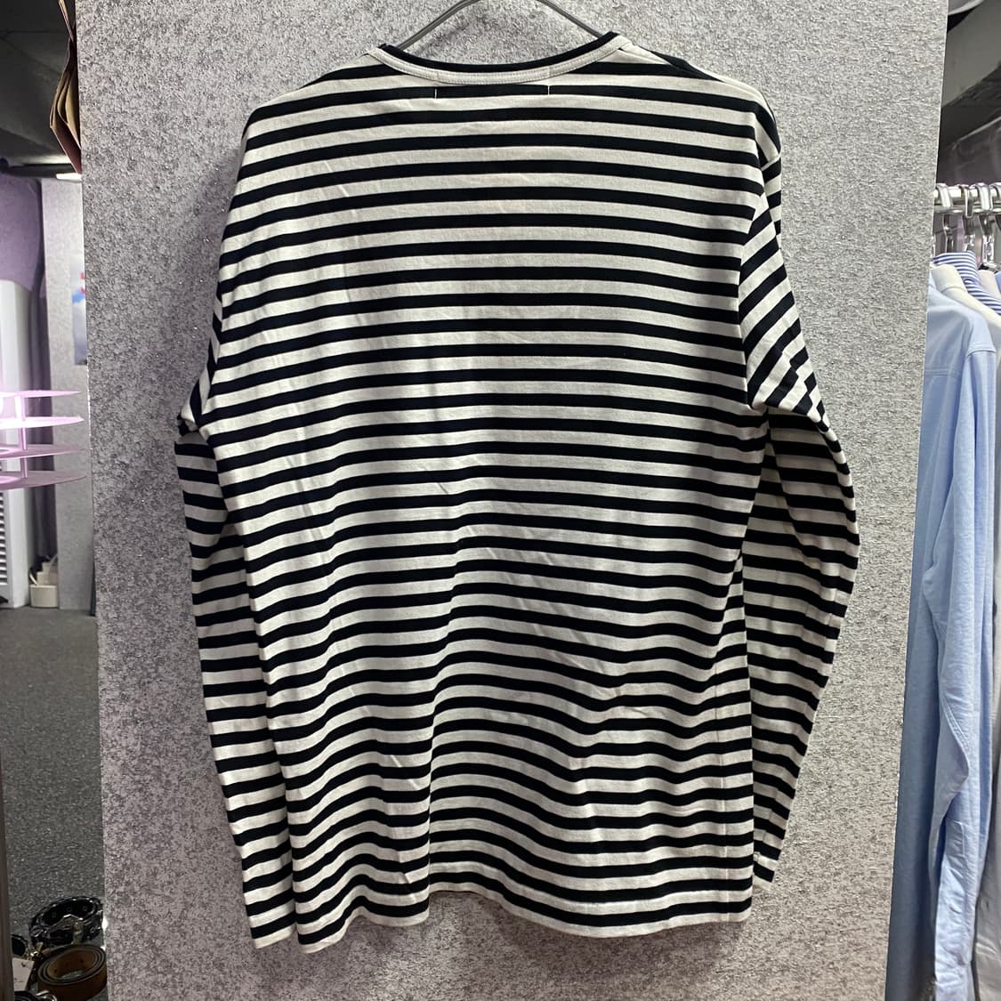 꼼데가르송 레드하트와펜 블랙 스트라이프 롱슬리브 티셔츠 B3553 상품이미지5