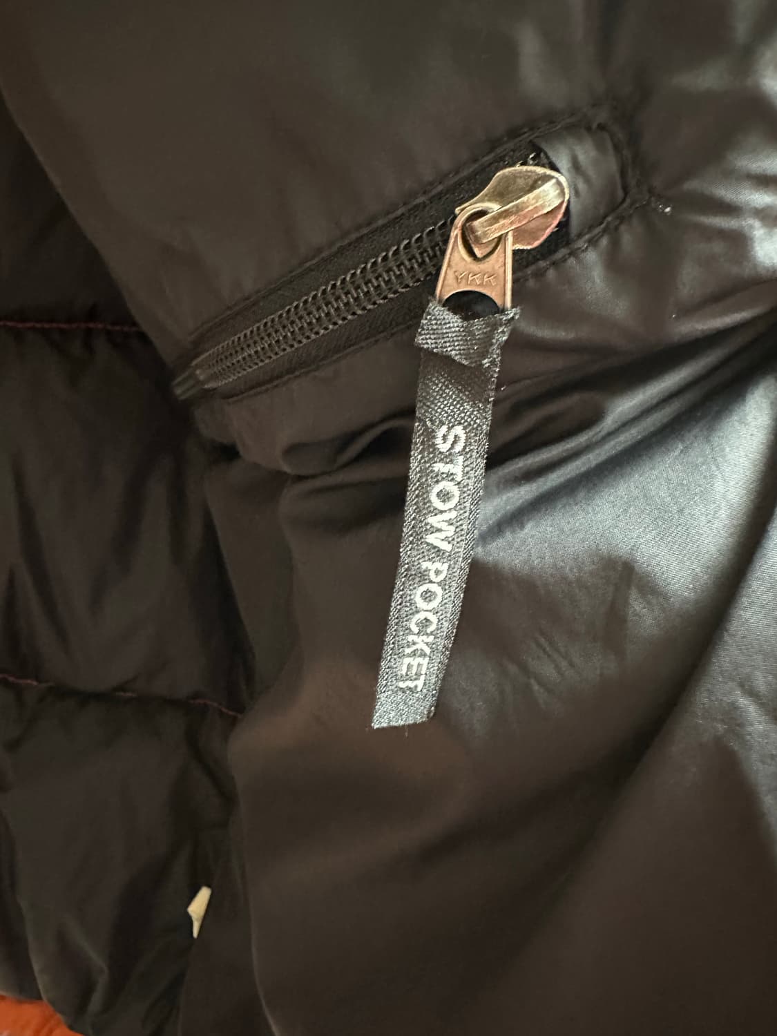 NORTHFACE 노스페이스 주황 오렌지 중앙 로고 눕시 패딩 상품이미지9