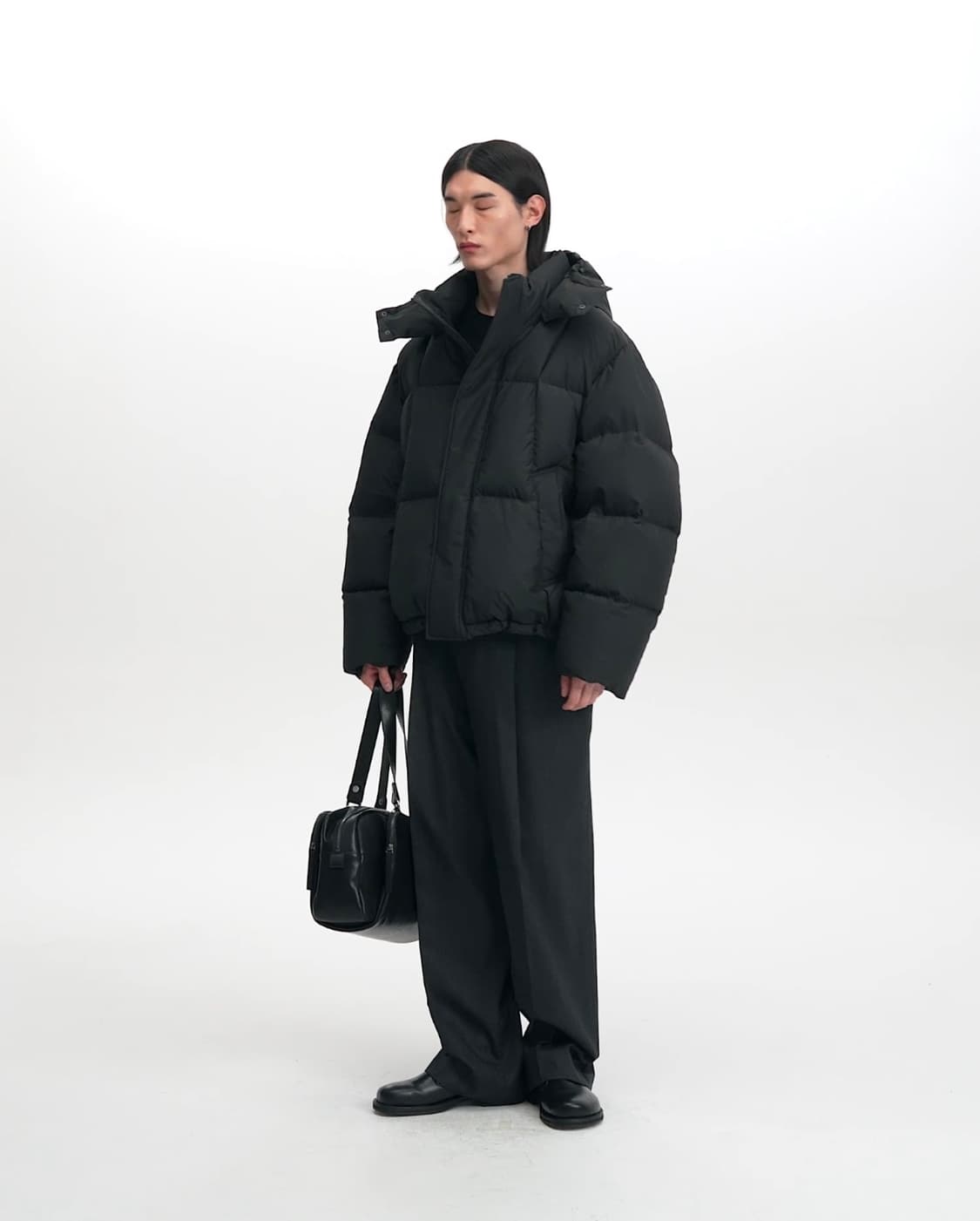 벨리에 크로스라인 구스다운 블랙 105 상품이미지2