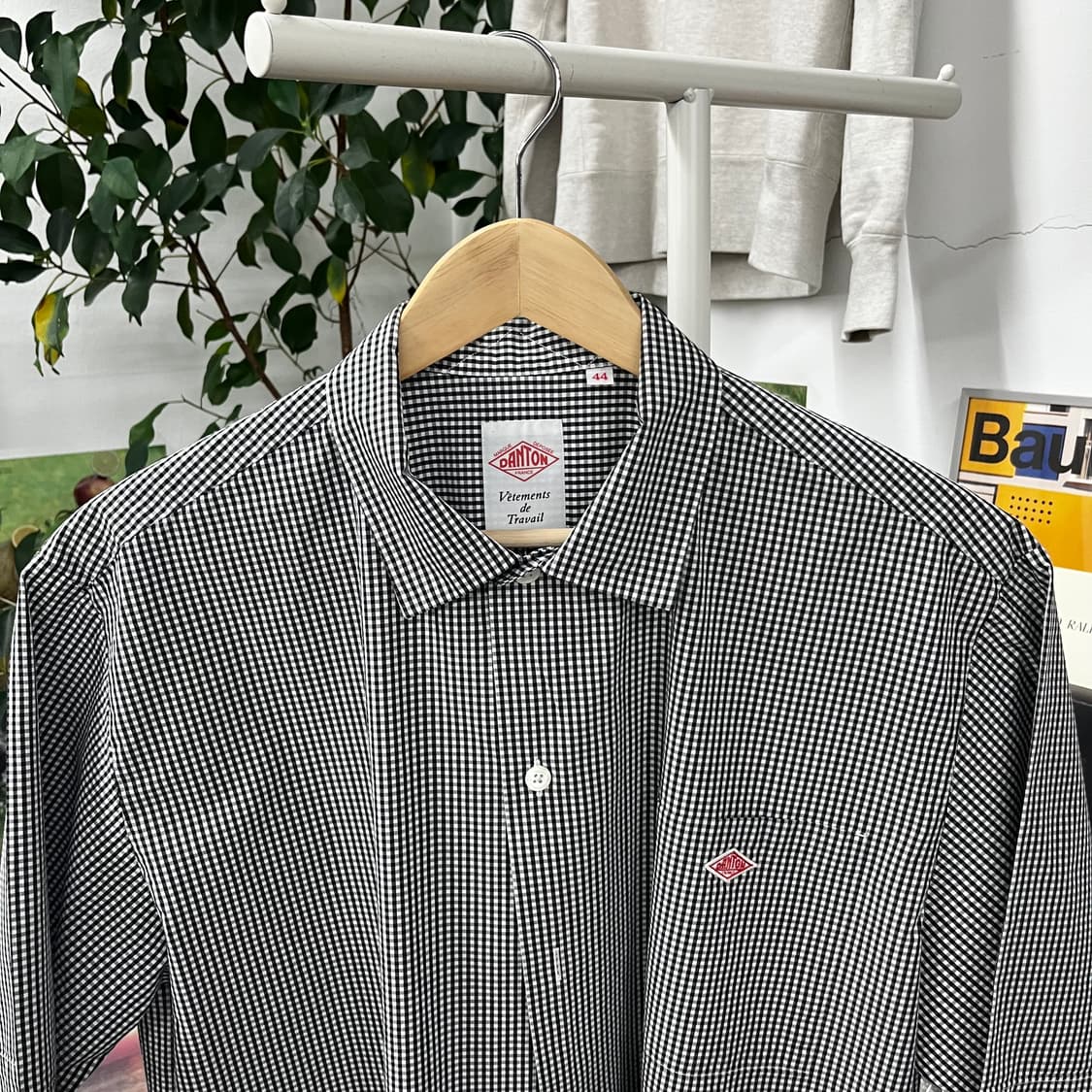 단톤 깅엄체크 반팔 셔츠 44 상품이미지2