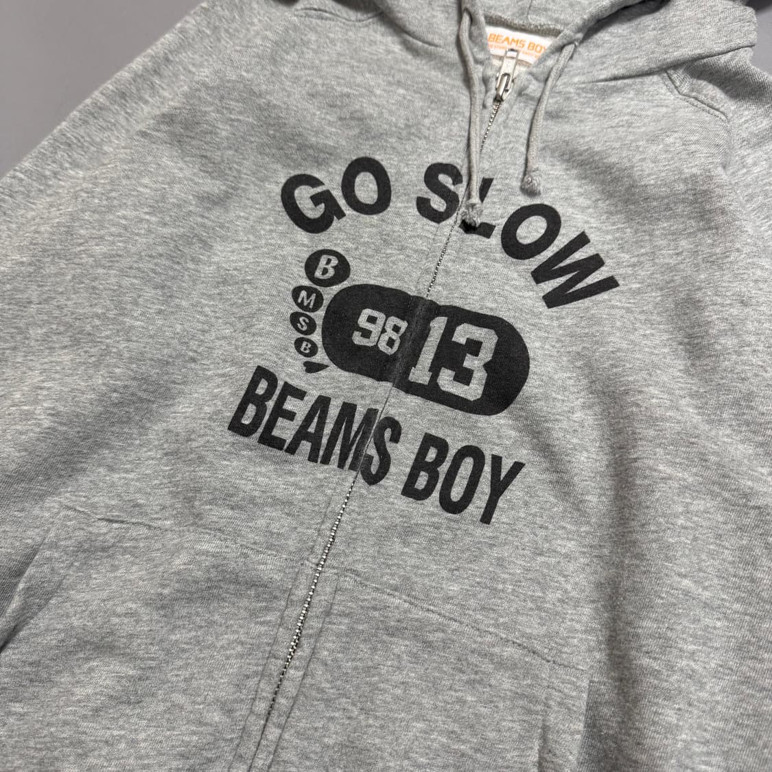 빔즈보이(BEAMS BOY) 멜란지 프린트 슬림핏 코튼 혼방 후드 집업 상품이미지4