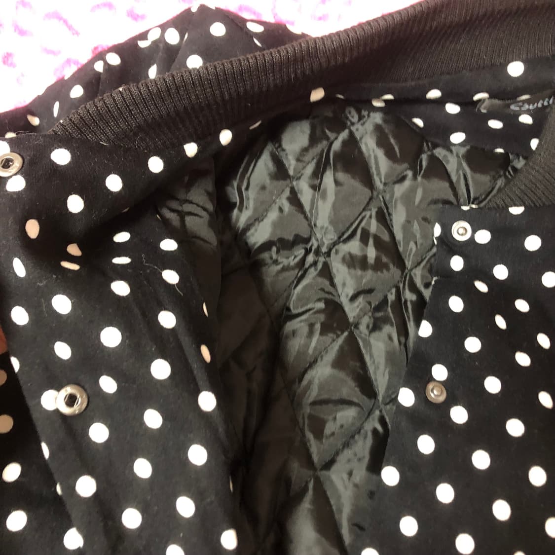 빈티지 니혼진 모리걸 땡땡이 도트 아우터 누빔 자켓 상품이미지5