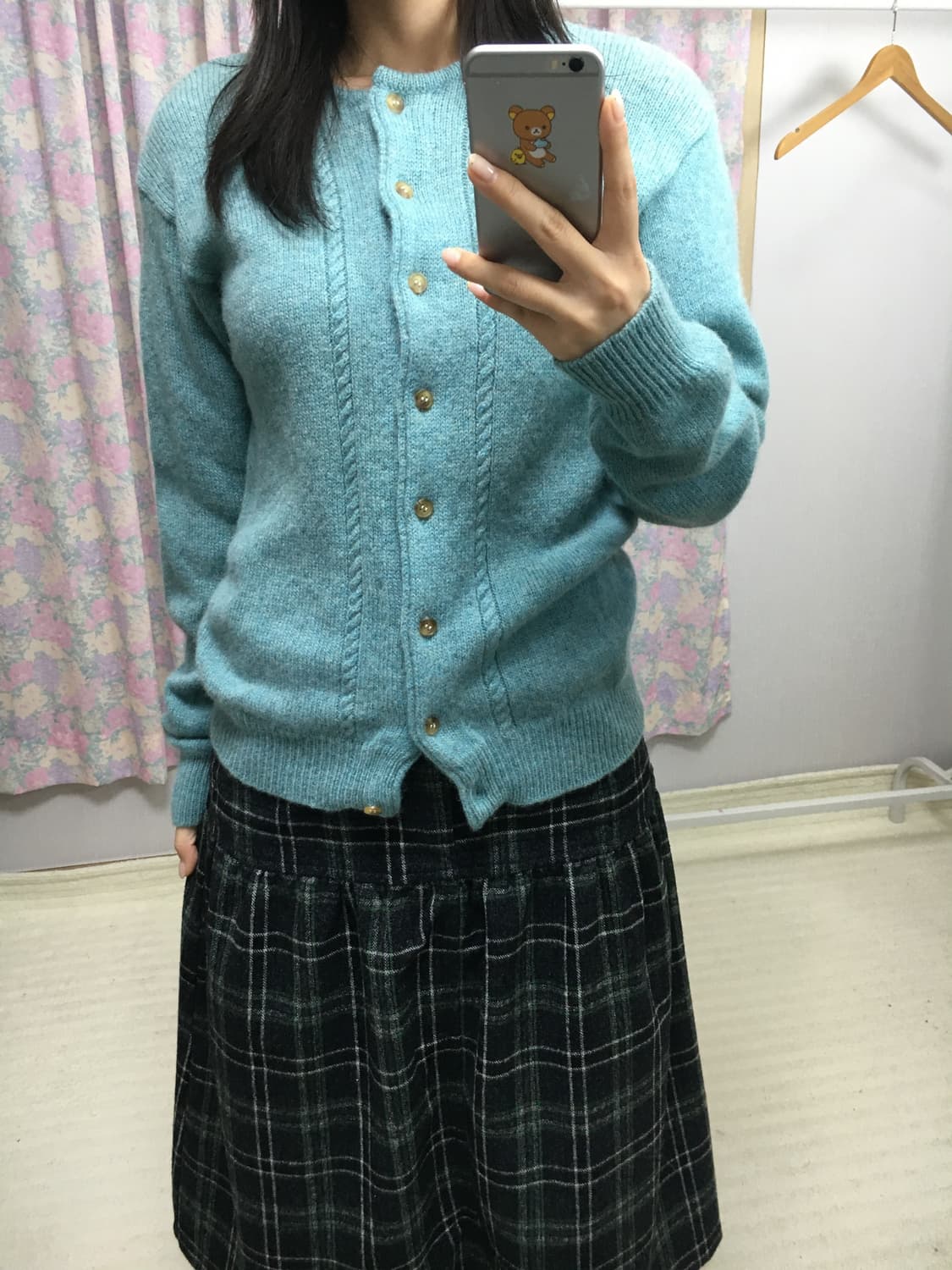 민트 울 니트 가디건 상품이미지4