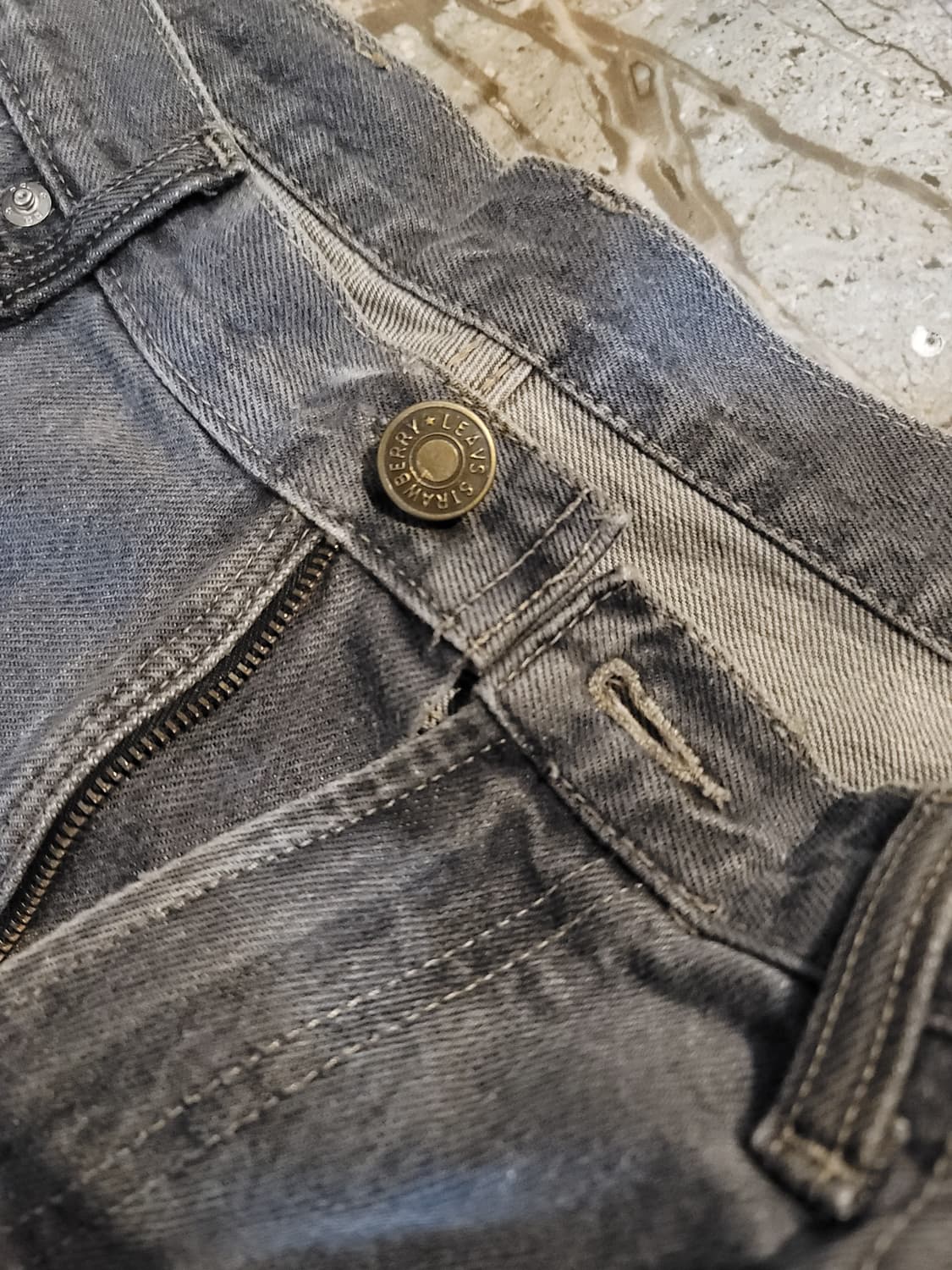 더블알엘 다크그레이 와이드 데님팬츠  상품이미지10