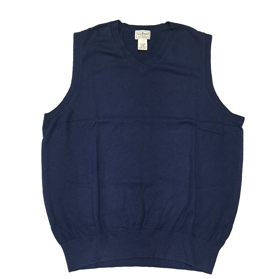 CL429 M 엘엘빈 00s 코튼캐시미어 V넥 네이비 조끼 니트베스트 상품이미지1