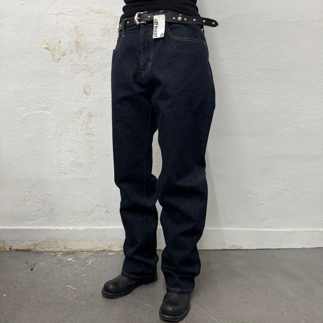 ZOZO 인디고블루컬러 코튼 루즈 스트레이트 데님 팬츠 상품이미지1