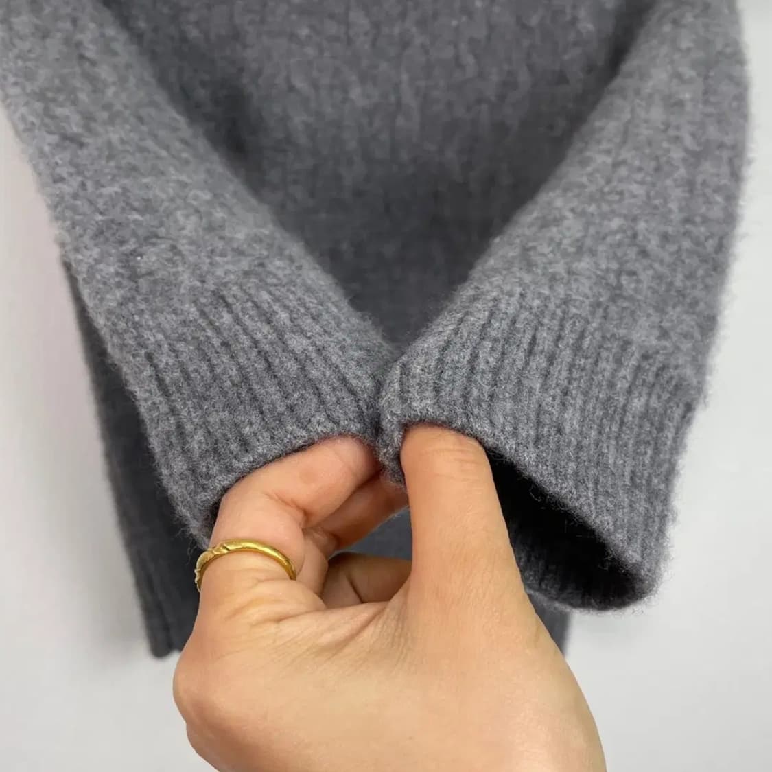 안드레모리스 Andre Maurice 캐시미어100 목폴라 니트 S 상품이미지5