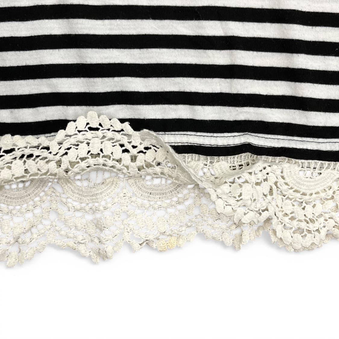 Cotton Stripe Lace Sleeveless Top 상품이미지5