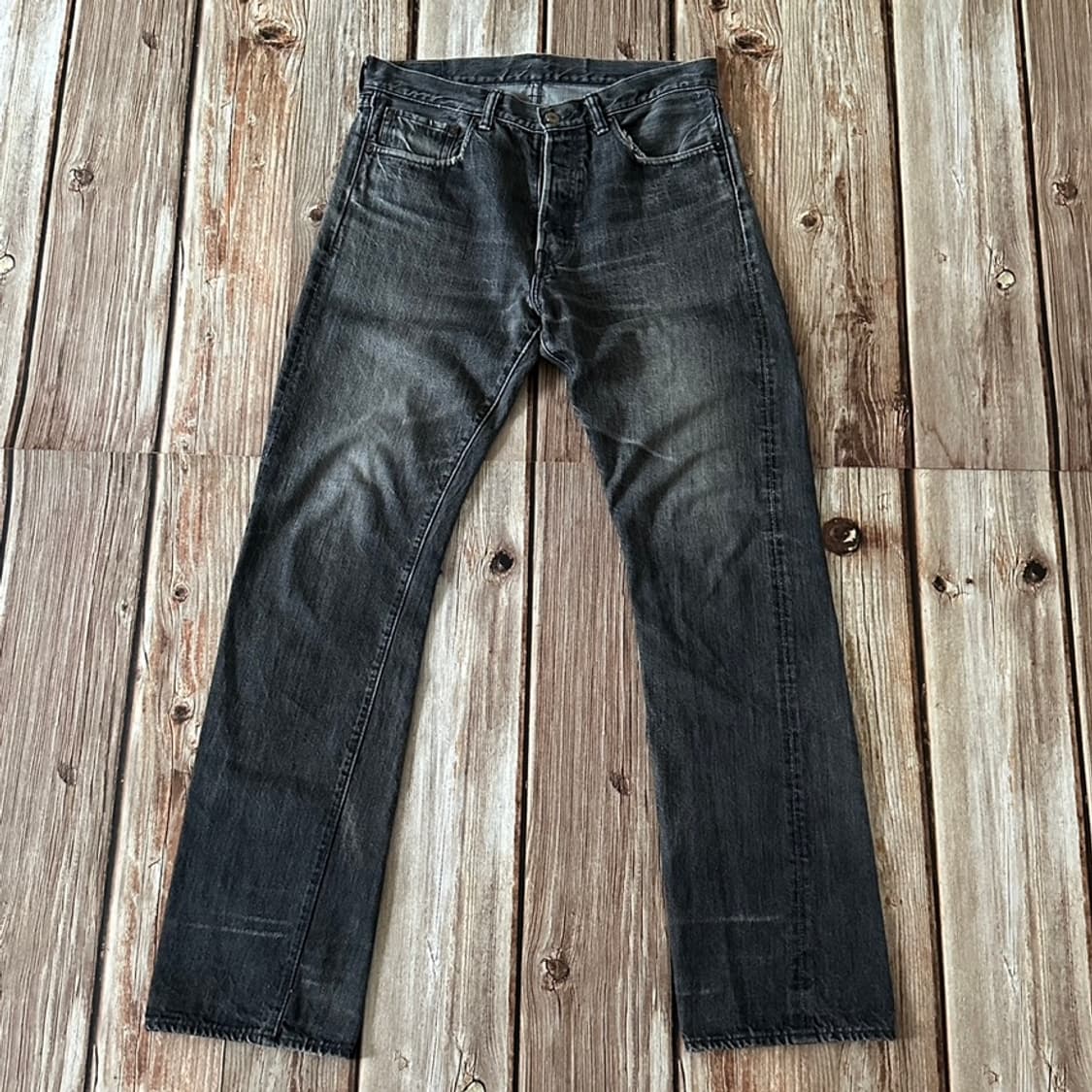 웨어하우스 Lot.800 논셀비지 블랙 데님 팬츠 33 사이즈 상품이미지2