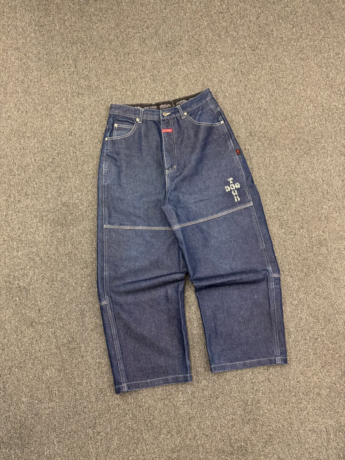 M)도그타운 빈티지 포켓 오리엔탈 자수 인디고 힙합 데님팬츠 상품이미지1