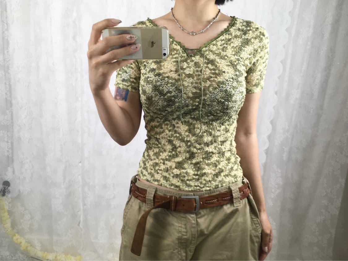 JPN flower pattern top 상품이미지3