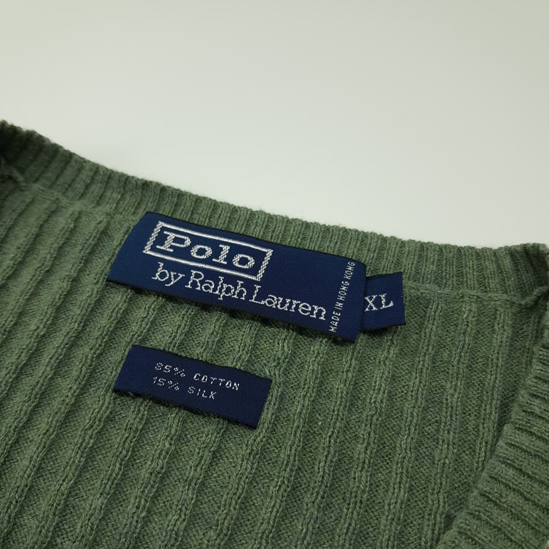 CL156 폴로 코튼실크 90s홍콩판 세이지그린 니트 베스트 상품이미지3