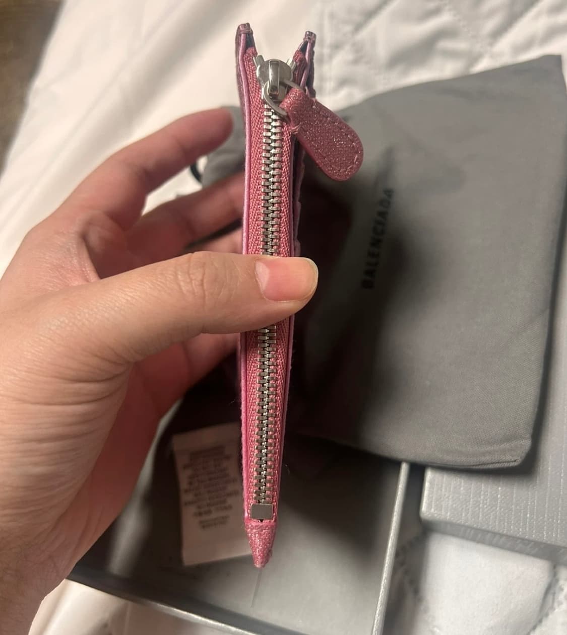 (거의새거)발렌시아가 글리터 스파클링 패브릭 카드지갑 핑크 상품이미지8