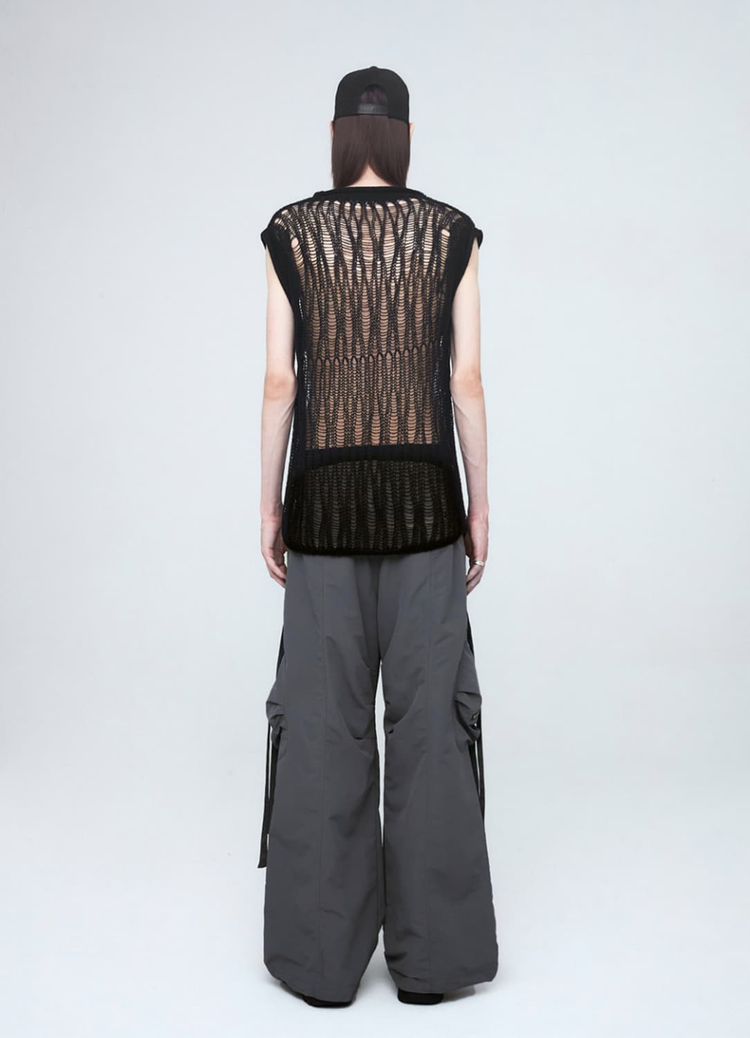 나체 시스루 니트 베스트 블랙 상품이미지2