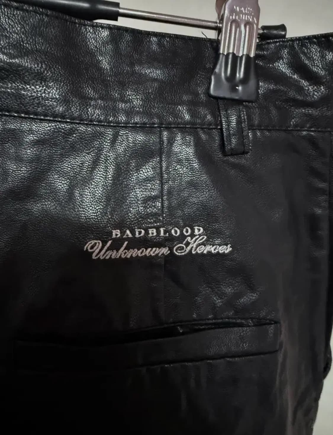 배드블러드 adc 레더 팬츠 블랙 가죽바지 상품이미지3