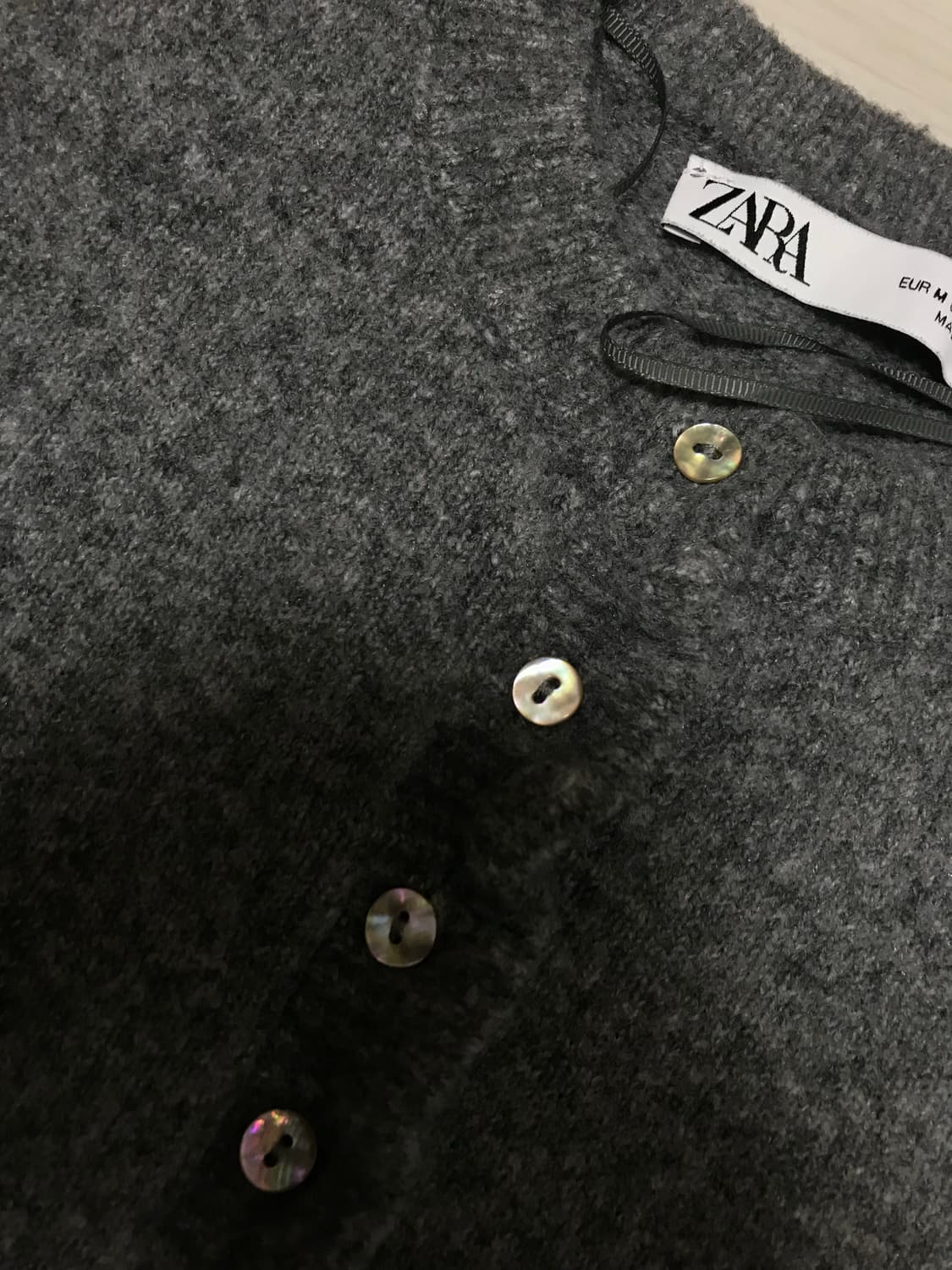 자라 프릴 가디건 챠콜 상품이미지2