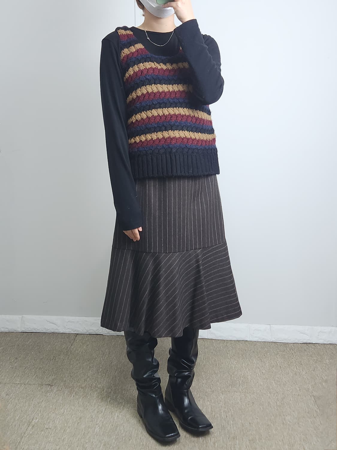 (레쥬메)라인 물결 스커트 상품이미지2