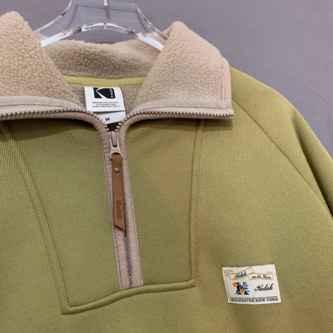 M KODAK 코닥어패럴 브라우니 라이트웜 반집업 기모 맨투맨 상품이미지5