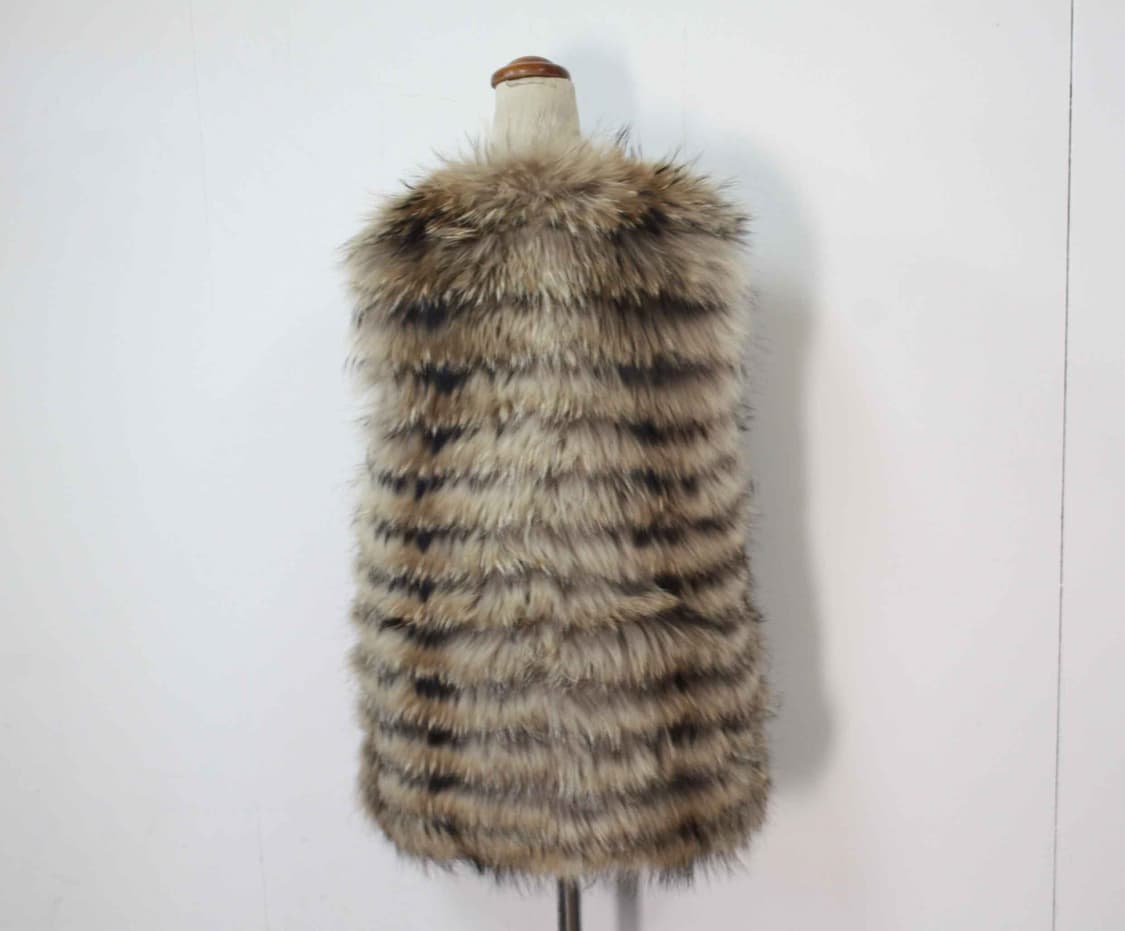 W-3450/마쥬 매장판 여성용 돈피 라쿤털 조끼 85 상품이미지2