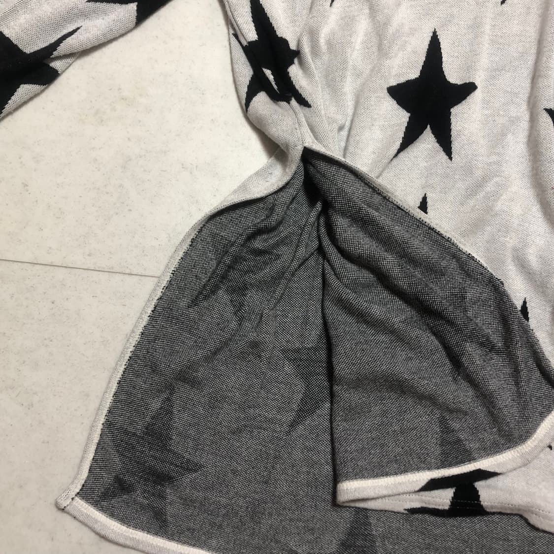 빈티지 별 패턴 트임 롱 니트 상품이미지5