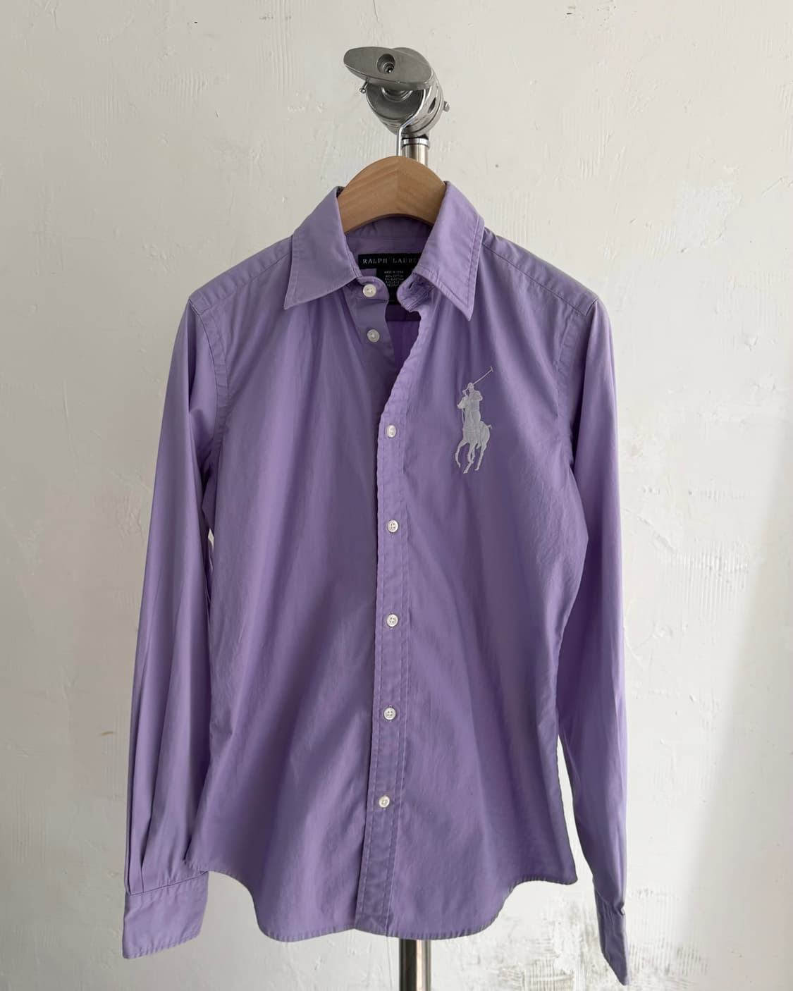 Polo 랄프로렌 우먼 라일락컬러 슬림핏 빅포니 셔츠 상품이미지3