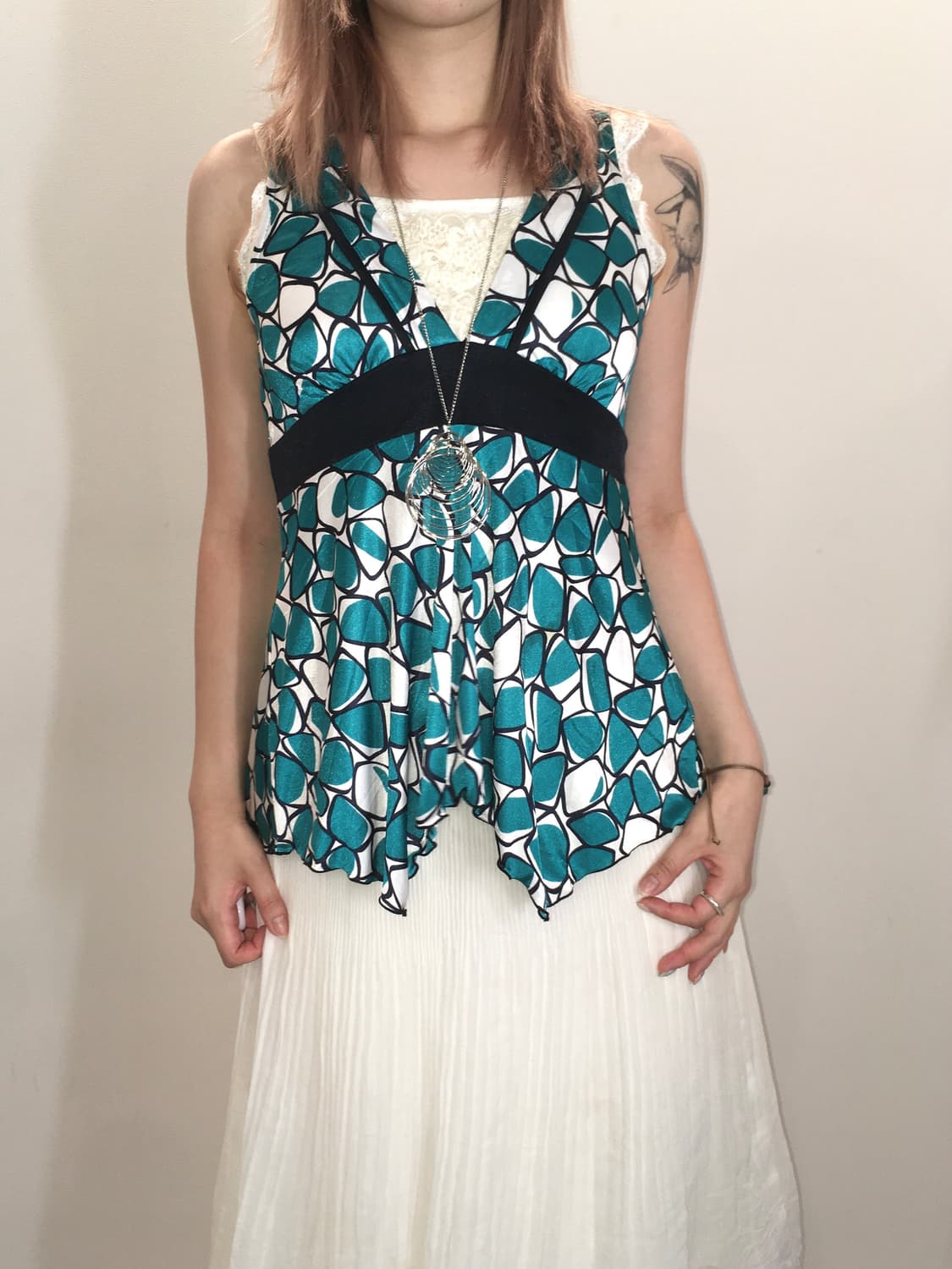 jpn vintage geometry lace sleeveless 상품이미지4