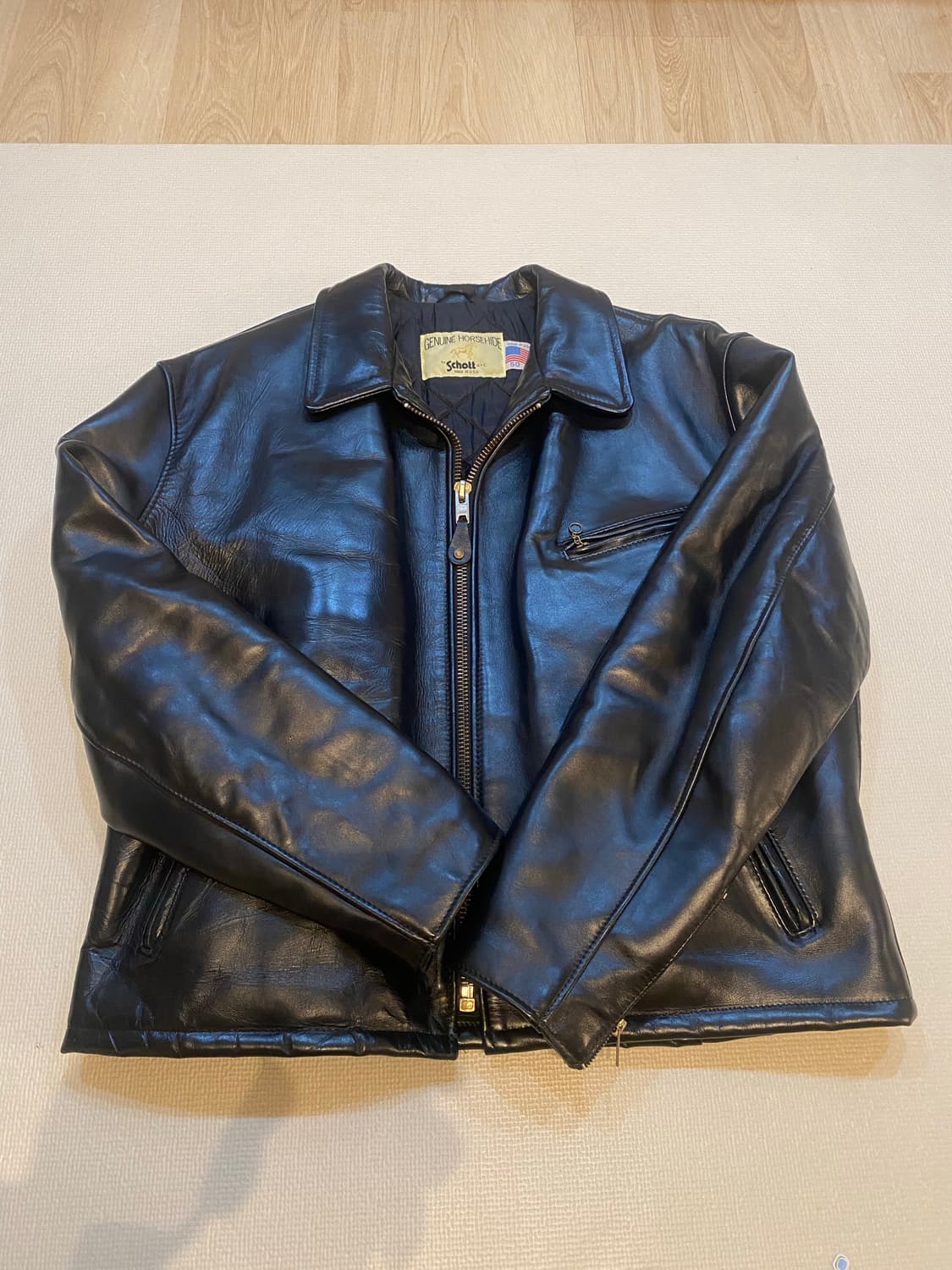 쇼트 홀스하이드 가죽자켓 689H 50사이즈 110~ 상품이미지4