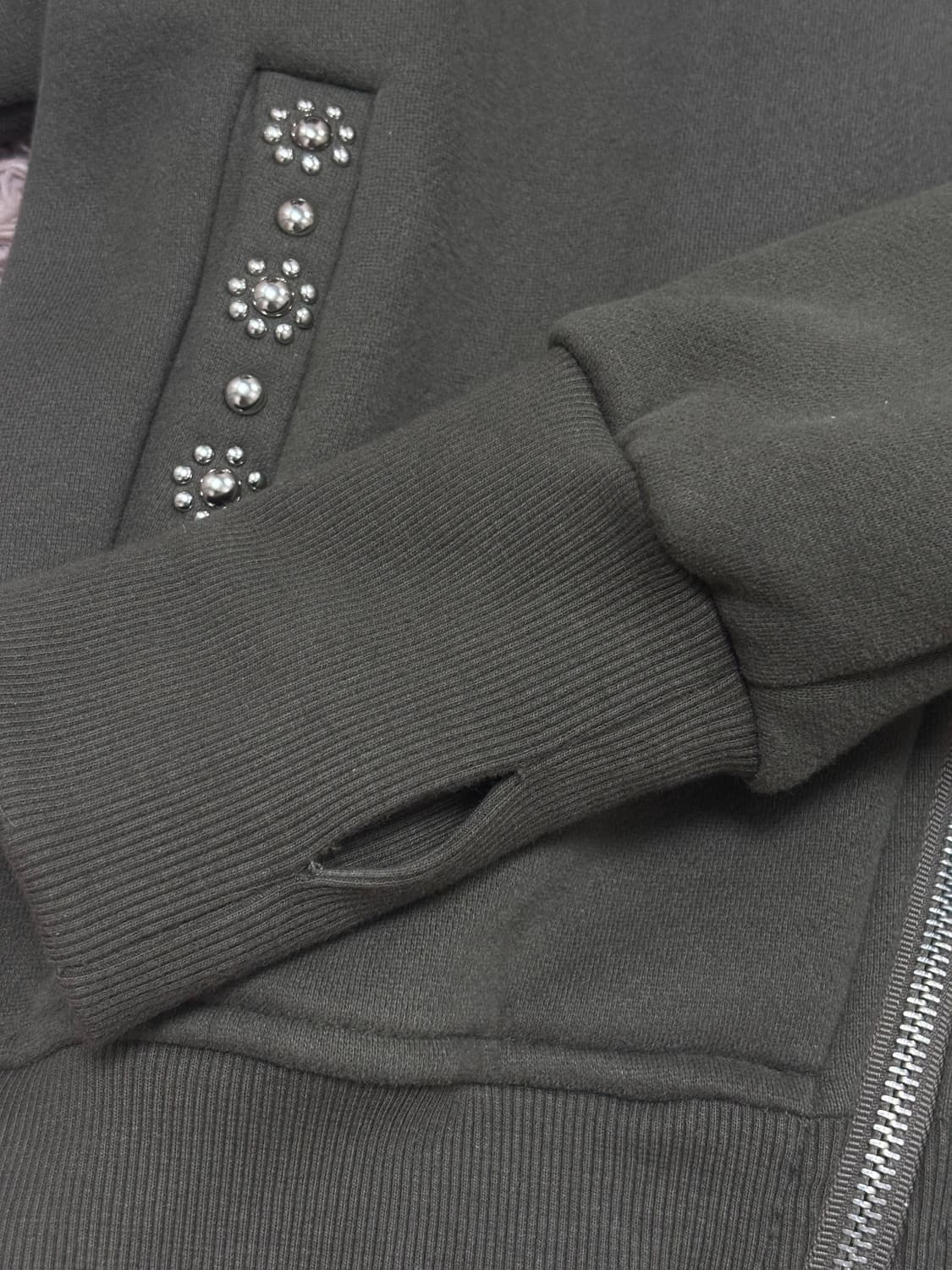 스터드 퍼 후드집업 상품이미지2