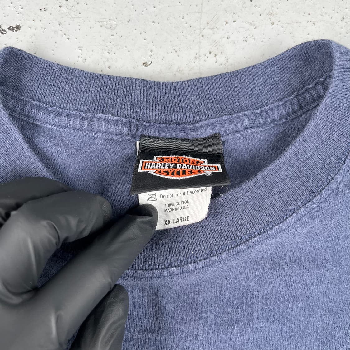빈티지 할리데이비슨 쉴드 로고 타이다이 롱슬리브 네이비 상품이미지3