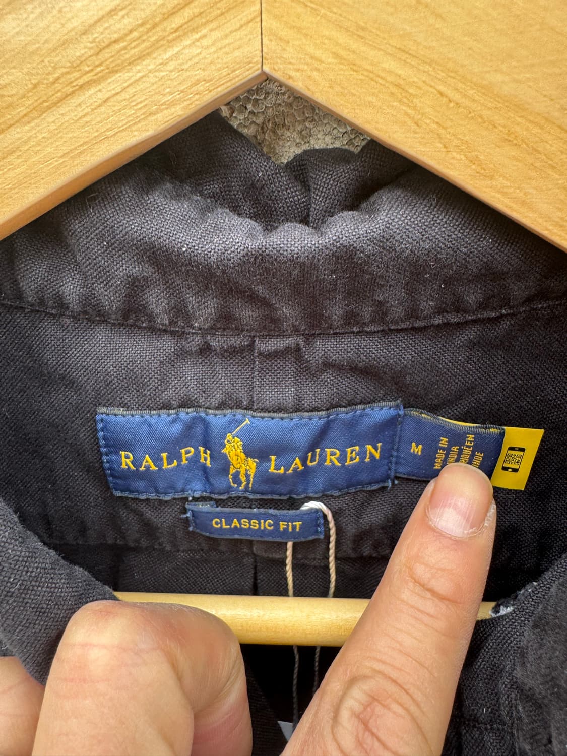 폴로 랄프로렌 빈티지 클래식 핏 면 셔츠 블랙 m 상품이미지4