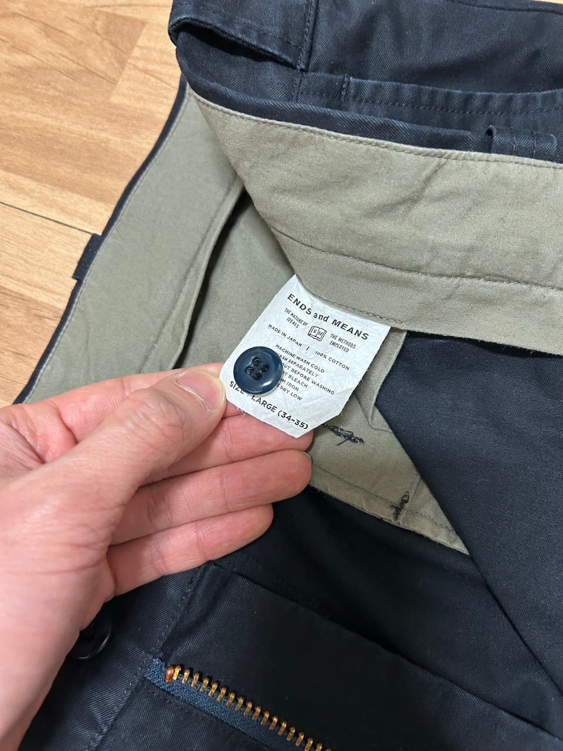 엔즈앤드민즈 워크 치노 팬츠 다크 네이비 라지 상품이미지5