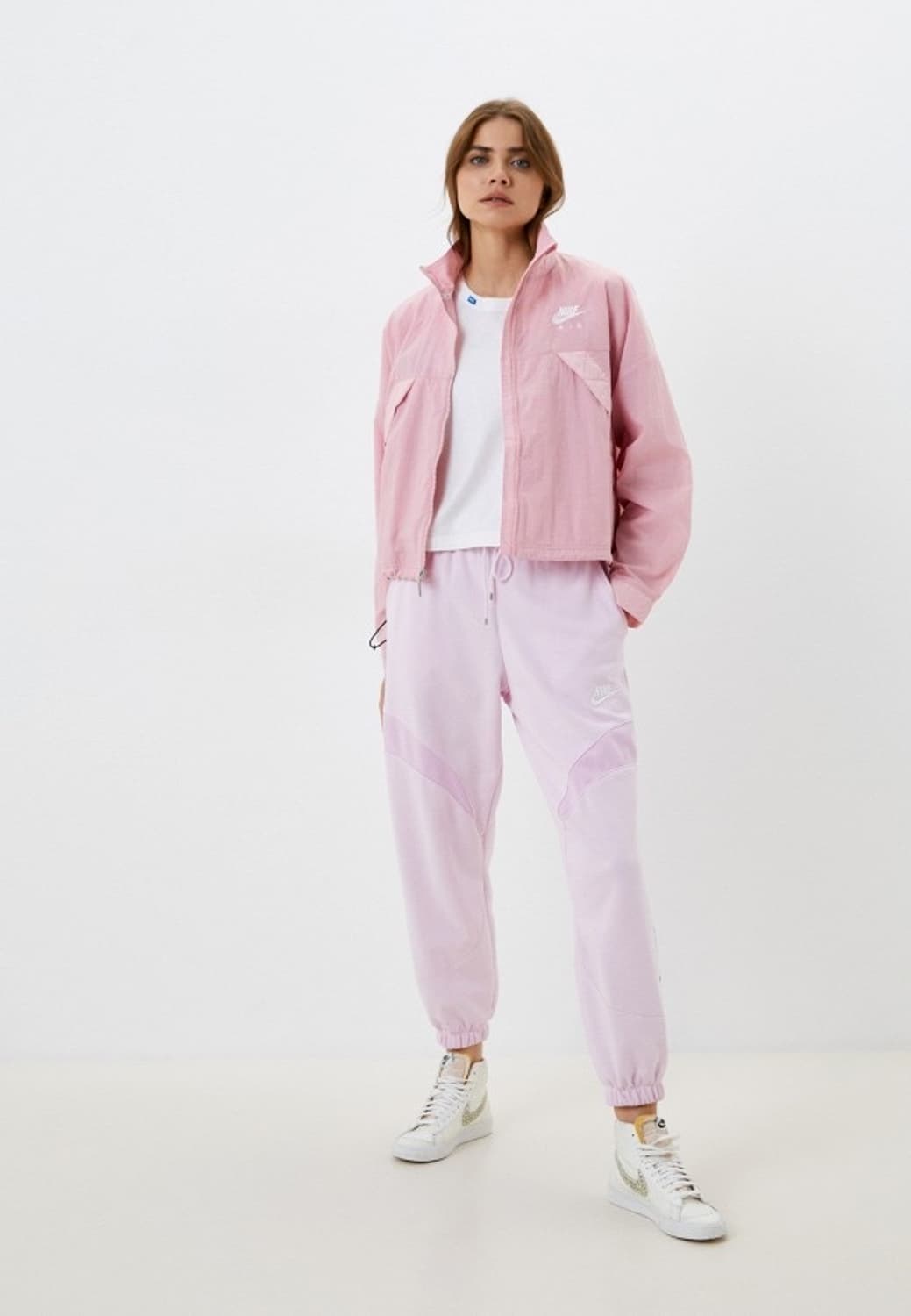 나이키 런닝 에어 우븐 연핑크 바람막이 자켓 M 상품이미지5