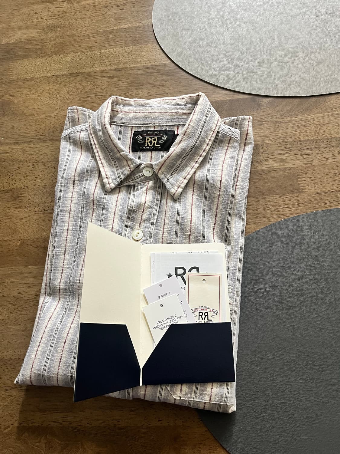 RRL더블알엘 스트라이프 트윌 팝오버 셔츠(s사이즈) 상품이미지1