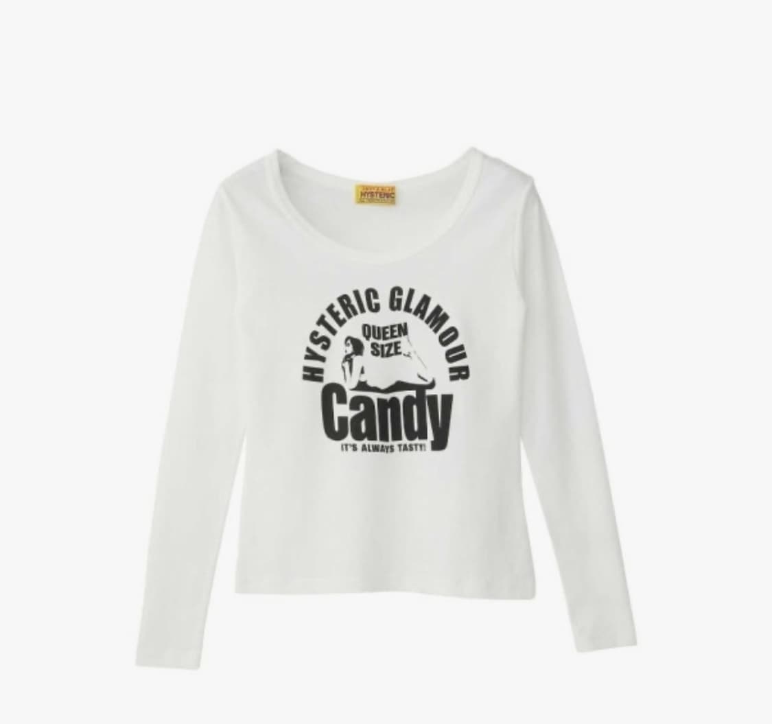히스테릭 글래머 퀸 사이즈 캔디 치비 티셔츠 화이트 상품이미지1