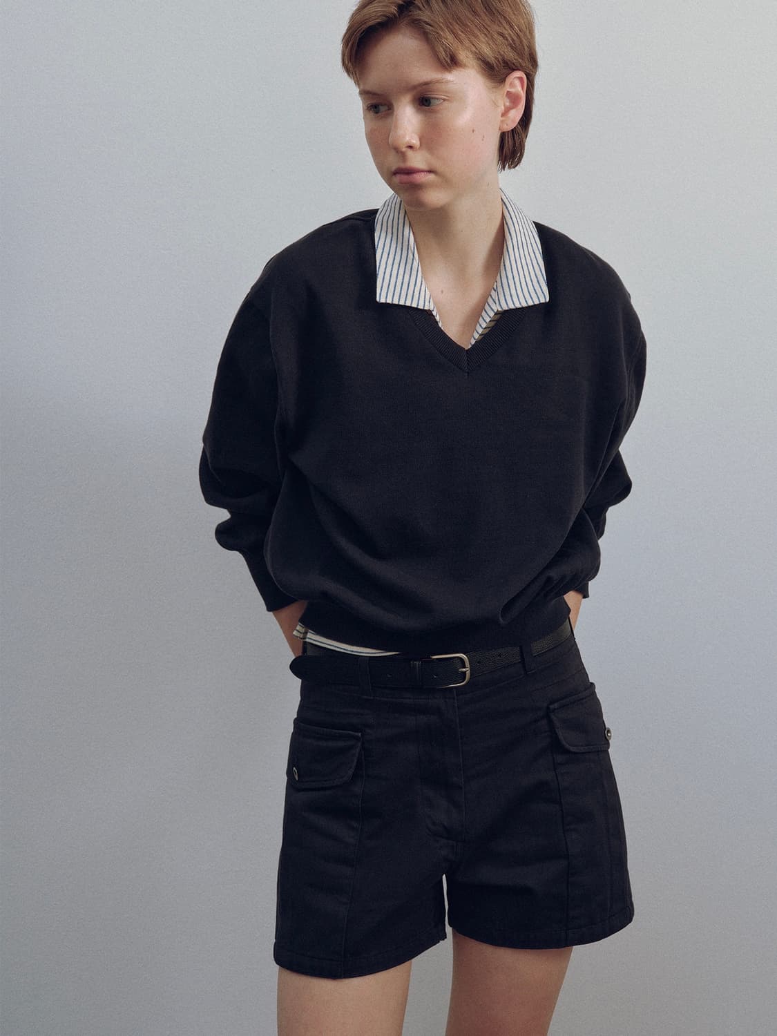 낫띵 리튼 피플리 브이넥 풀오버 니트 네이비 Pipley V-Neck P 상품이미지2