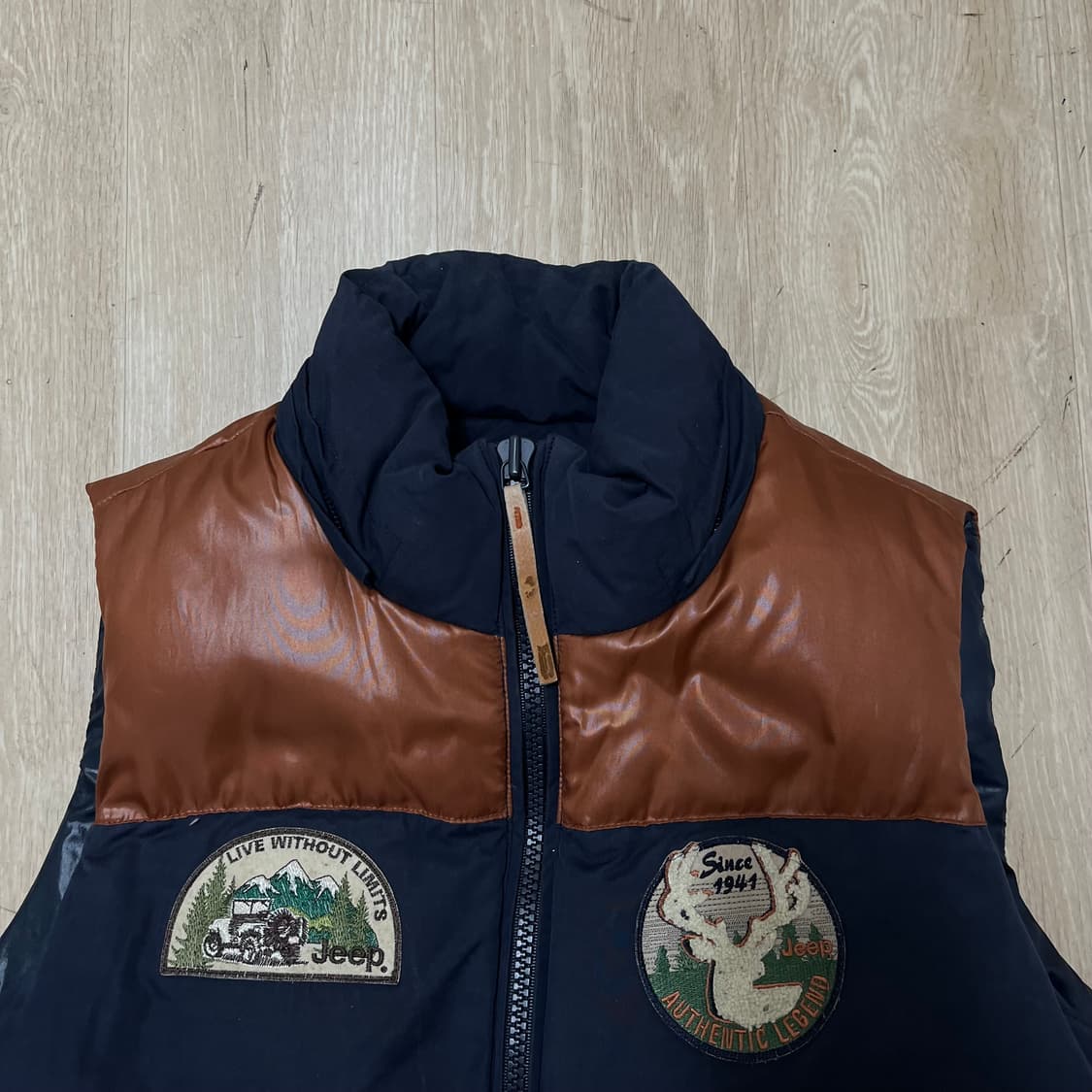 지프 Jeep 빈티지 패치 패딩 조끼 L(100) 상품이미지4
