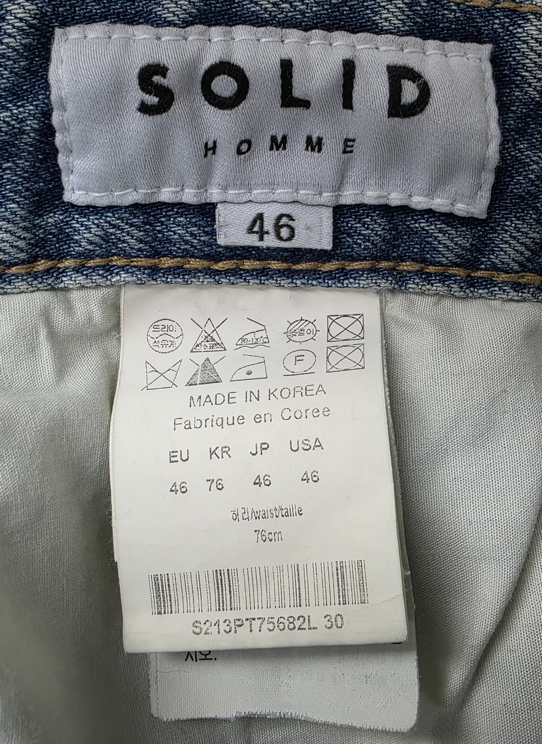 솔리드옴므 남성청바지 30 연청 스트레이트  데님팬츠  MM93 상품이미지4