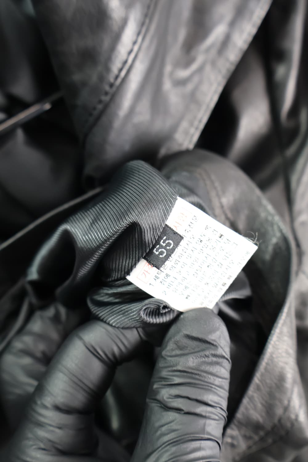 Vintage Black Hige Neck Leather Jackets 상품이미지8