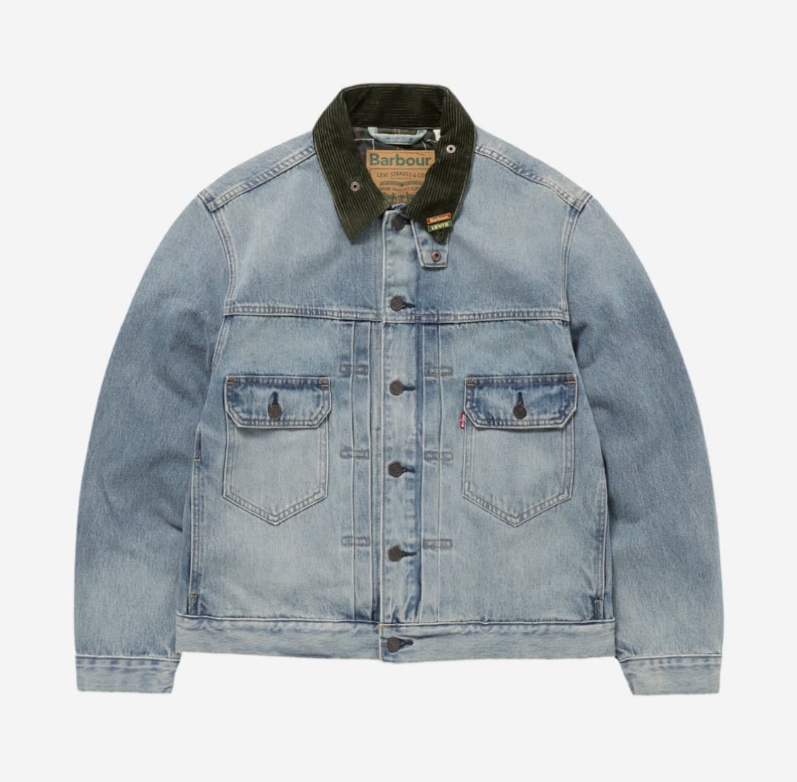 리바이스 x 바버 타입 II 트러커 자켓 빈티지 워시드 데님 상품이미지1