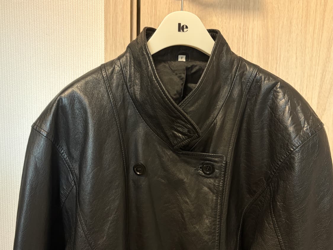 Vintage leather jacket 소가죽 히이넥 빈티지 자켓 상품이미지2