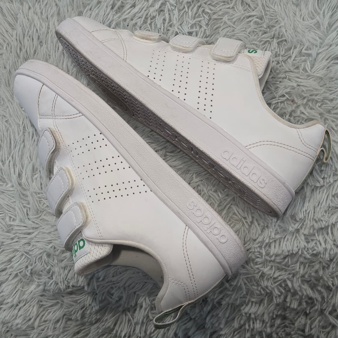 7w-12:아디다스 VS 어드밴티지 클린 벨크로 화이트23cm-상태굿 상품이미지8