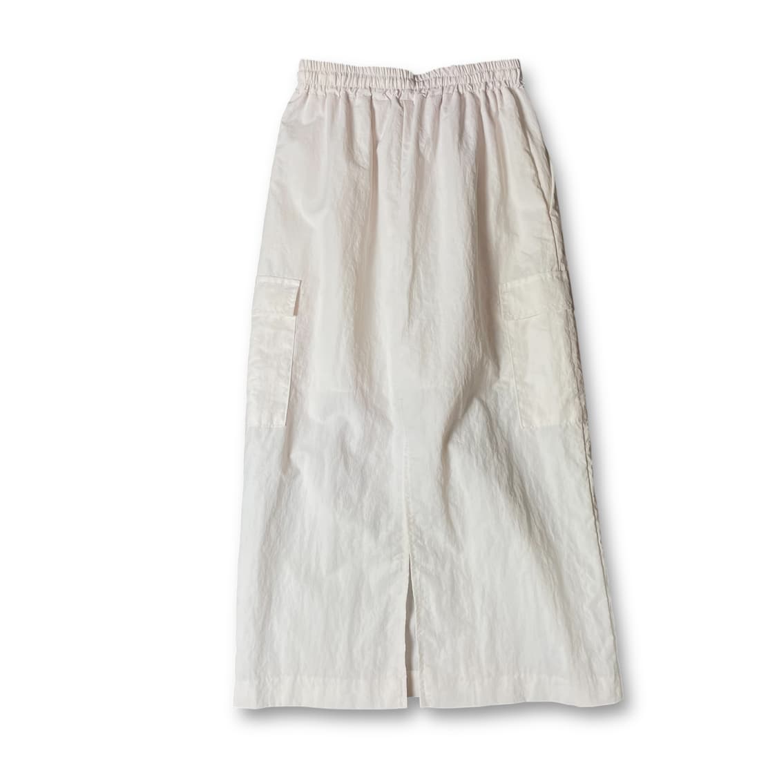 (밴딩) 빈티지 화이트 카고 바스락 롱 스커트 상품이미지2