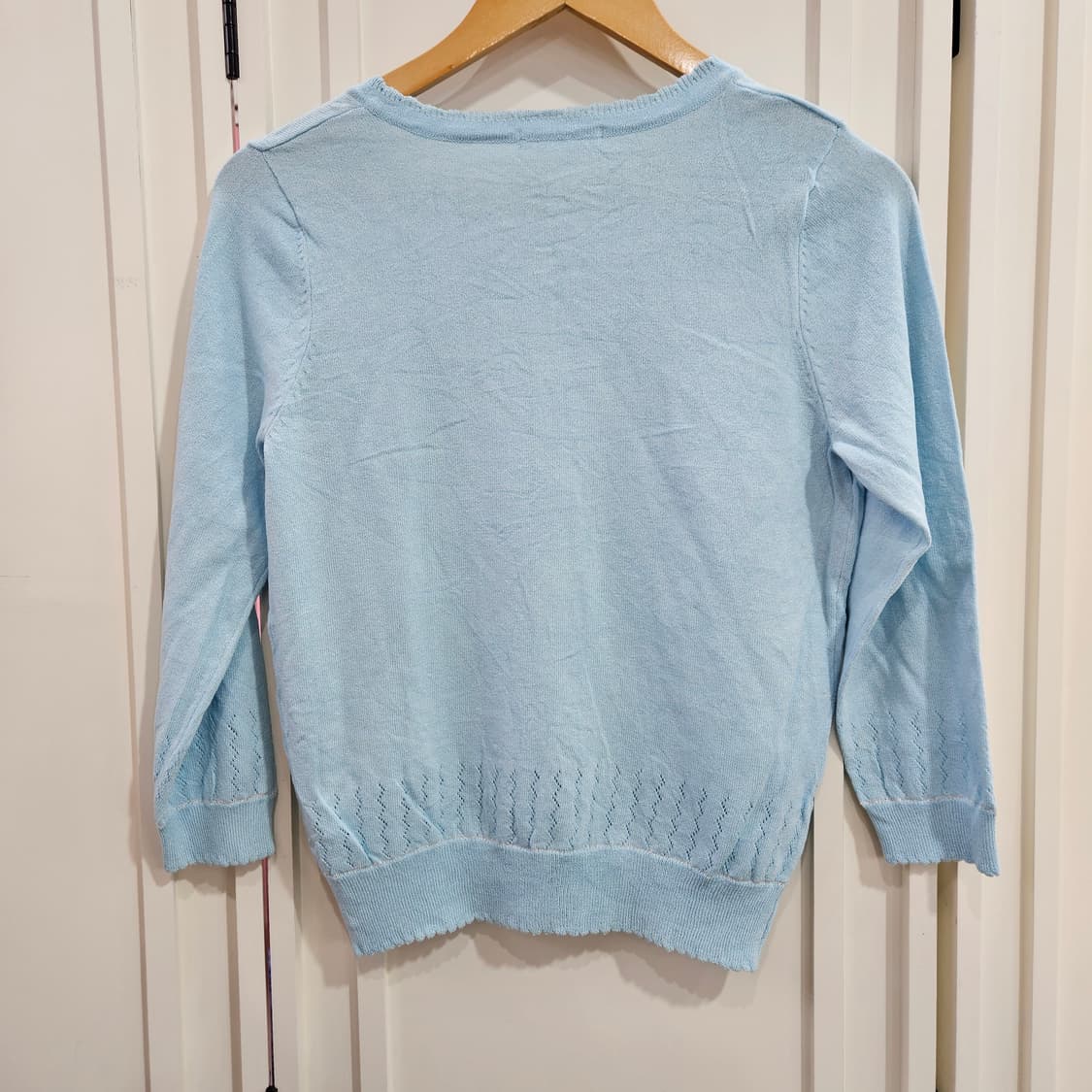 리본버튼 반팔 니트 가디건 상품이미지5