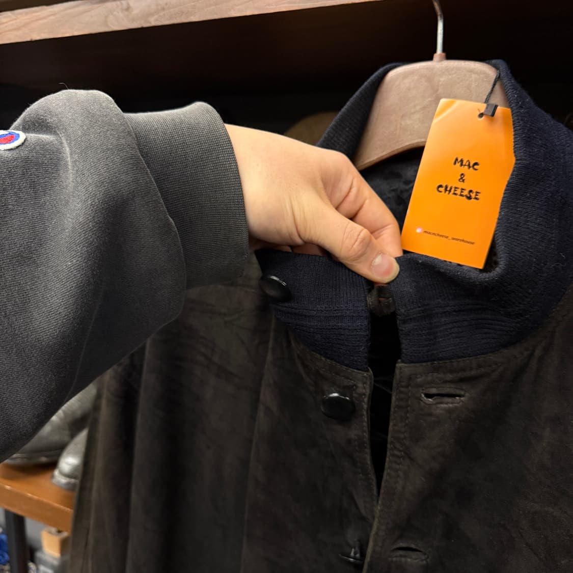 80~90s 뢰제칸 독일생산 리얼레더 스웨이드 블루종 자켓 N860   상품이미지6